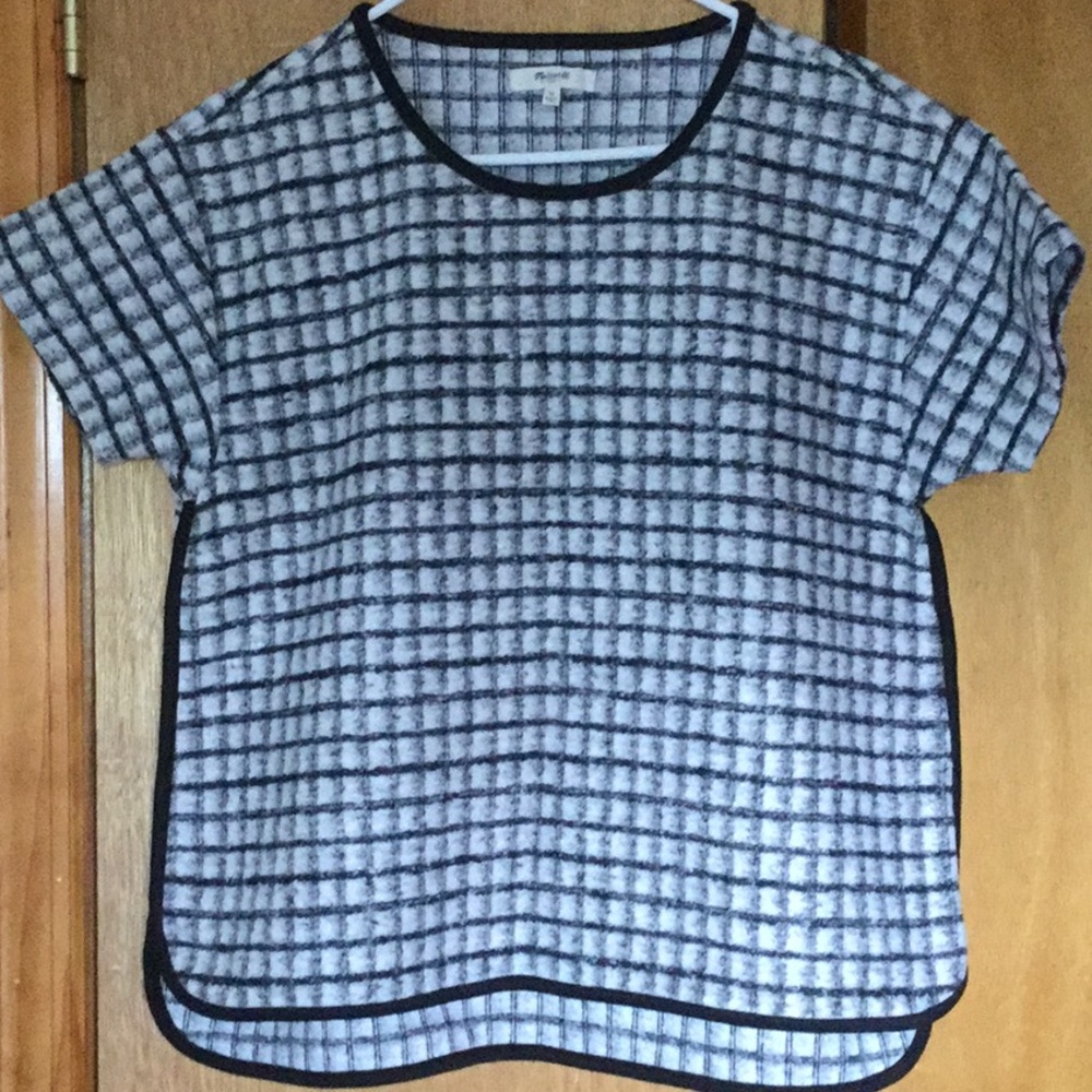 NWOT Madewell Checkered Wool Sweater Tee
